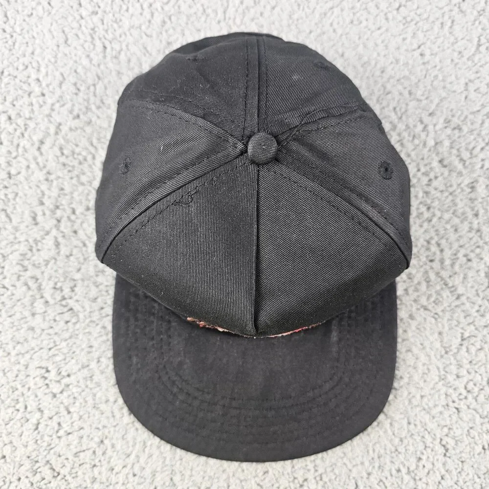 Vintage Hard Rock Cafe Hat Black Strapback Washington DC 90s Embroidered Logo